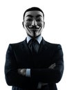 Man masked anonymous group silhouette portrait Royalty Free Stock Photo